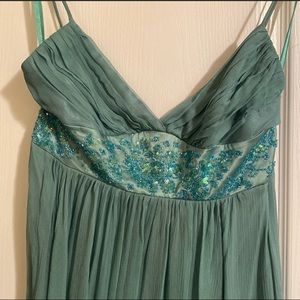BCBG Max Azria  Empire Waist Beaded Chiffon Gown
